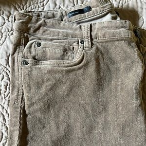 Women brown corduroy straight leg pants